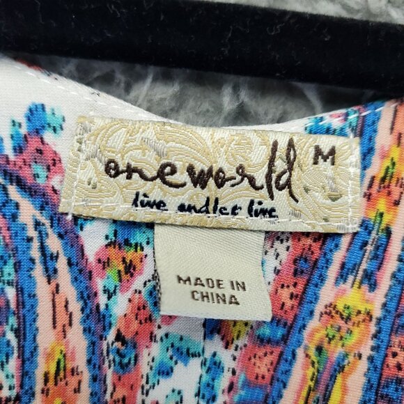 OneWorld Dress Womens Medium Multicolor Boho Paisley Sleeveless Maxi *NWT* - Picture 2 of 7
